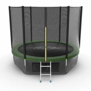 11 - EVO JUMP External 10ft (Green) + Lower net. Батут с внешней сеткой и лестницей, диаметр 10ft (зеленый) + нижняя сеть.