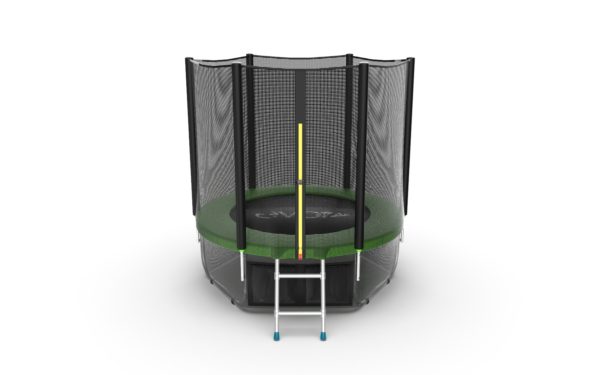 1 - EVO JUMP External 6ft (Green) + Lower net. Батут с внешней сеткой и лестницей, диаметр 6ft (зеленый) + нижняя сеть.