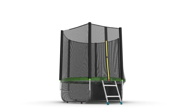 2 - EVO JUMP External 6ft (Green) + Lower net. Батут с внешней сеткой и лестницей, диаметр 6ft (зеленый) + нижняя сеть.