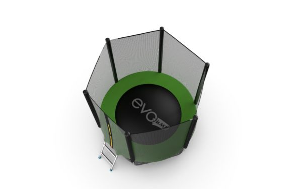 3 - EVO JUMP External 6ft (Green) + Lower net. Батут с внешней сеткой и лестницей, диаметр 6ft (зеленый) + нижняя сеть.