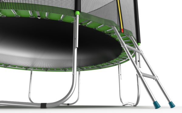 2 - EVO JUMP External 8ft (Green) Батут с внешней сеткой и лестницей, диаметр 8ft (зеленый).