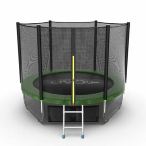 8 - EVO JUMP External 8ft (Green) + Lower net. Батут с внешней сеткой и лестницей, диаметр 8ft (зеленый) + нижняя сеть.