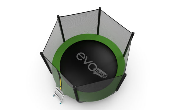 5 - EVO JUMP External 8ft (Green) + Lower net. Батут с внешней сеткой и лестницей, диаметр 8ft (зеленый) + нижняя сеть.