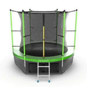 2 - EVO JUMP Internal 8ft (Green) + Lower net. Батут с внутренней сеткой и лестницей, диаметр 8ft (зеленый) + нижняя сеть.