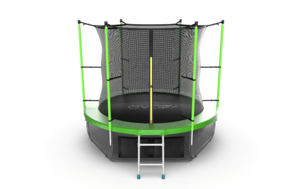 1 - EVO JUMP Internal 8ft (Green) + Lower net. Батут с внутренней сеткой и лестницей, диаметр 8ft (зеленый) + нижняя сеть.
