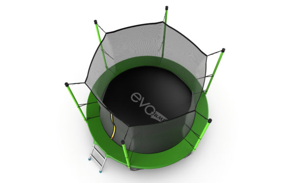 5 - EVO JUMP Internal 8ft (Green) + Lower net. Батут с внутренней сеткой и лестницей, диаметр 8ft (зеленый) + нижняя сеть.