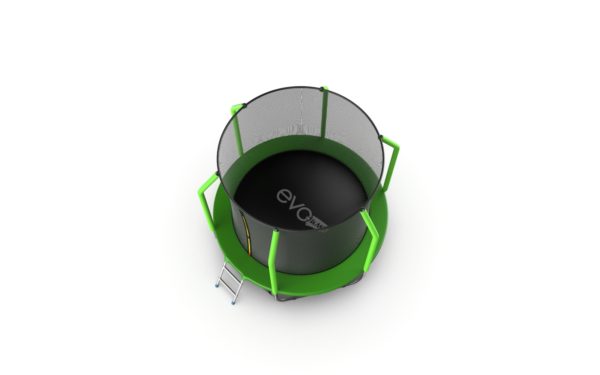 4 - EVO JUMP Cosmo 8ft (Green) Батут с внутренней сеткой и лестницей, диаметр 8ft (зеленый).