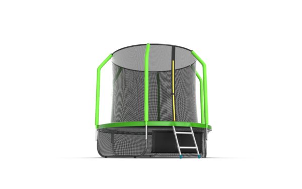 6 - EVO JUMP Cosmo 8ft (Green) + Lower net. Батут с внутренней сеткой и лестницей, диаметр 8ft (зеленый) + нижняя сеть.