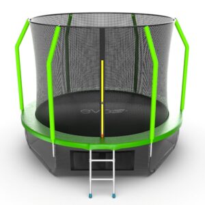 9 - EVO JUMP Cosmo 10ft (Green) + Lower net. Батут с внутренней сеткой и лестницей, диаметр 10ft (зеленый) + нижняя сеть.