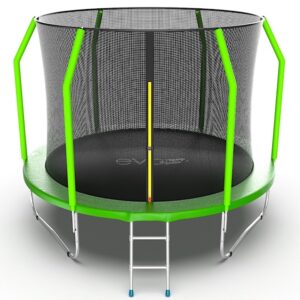 11 - EVO JUMP Cosmo 10ft (Green) Батут с внутренней сеткой и лестницей, диаметр 10ft (зеленый).