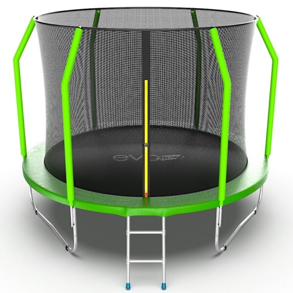 1 - EVO JUMP Cosmo 10ft (Green) Батут с внутренней сеткой и лестницей, диаметр 10ft (зеленый).