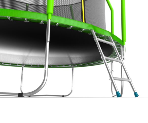 5 - EVO JUMP Cosmo 12ft (Green) Батут с внутренней сеткой и лестницей, диаметр 12ft (зеленый).