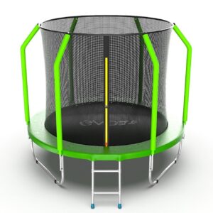 2 - EVO JUMP Cosmo 8ft (Green) Батут с внутренней сеткой и лестницей, диаметр 8ft (зеленый).
