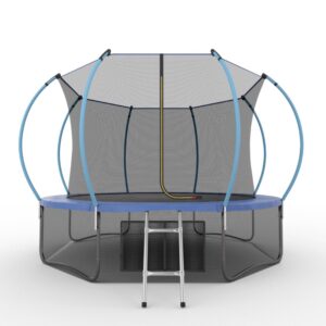 6 - EVO JUMP Internal 12ft (Blue) + Lower net. Батут с внутренней сеткой и лестницей, диаметр 12ft (синий) + нижняя сеть.